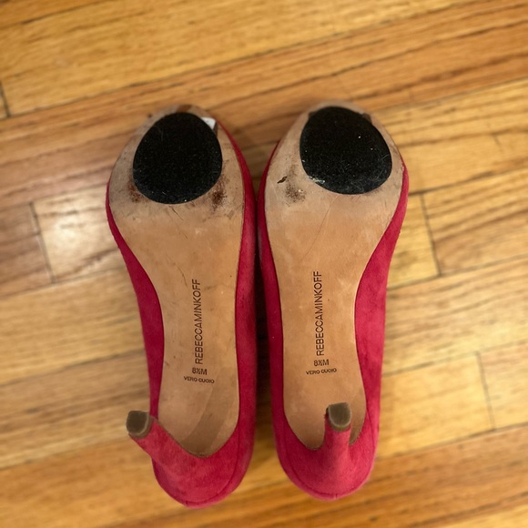 Rebecca Minkoff Azuma Fuchsia Pink Suede Heels - Picture 5 of 5